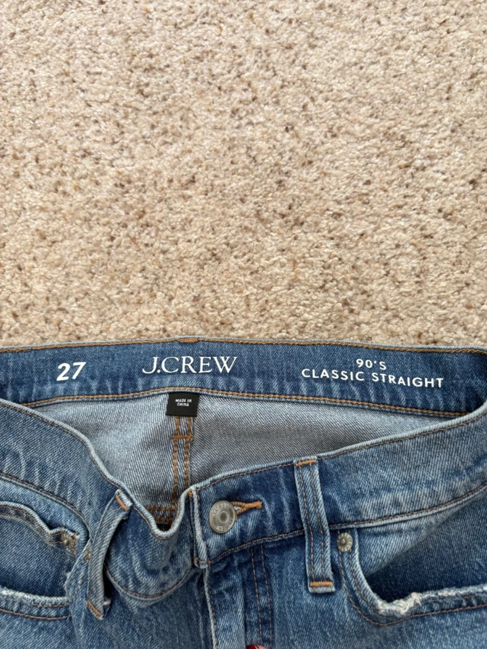 J. crew women’s jeans - 90’s classic straight distressed size 27